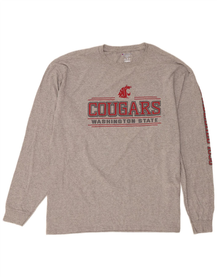 Champion Maglia da uomo con grafica Washington State Cougars a maniche lunghe 2XL Grigia