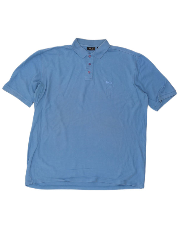 Polo da uomo FILA 2XL in cotone blu