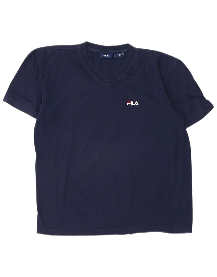 T-shirt da uomo FILA Top medio in cotone blu navy