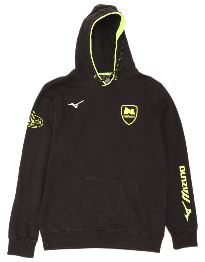 Maglione con cappuccio grafico da uomo Mizuno grande in cotone nero