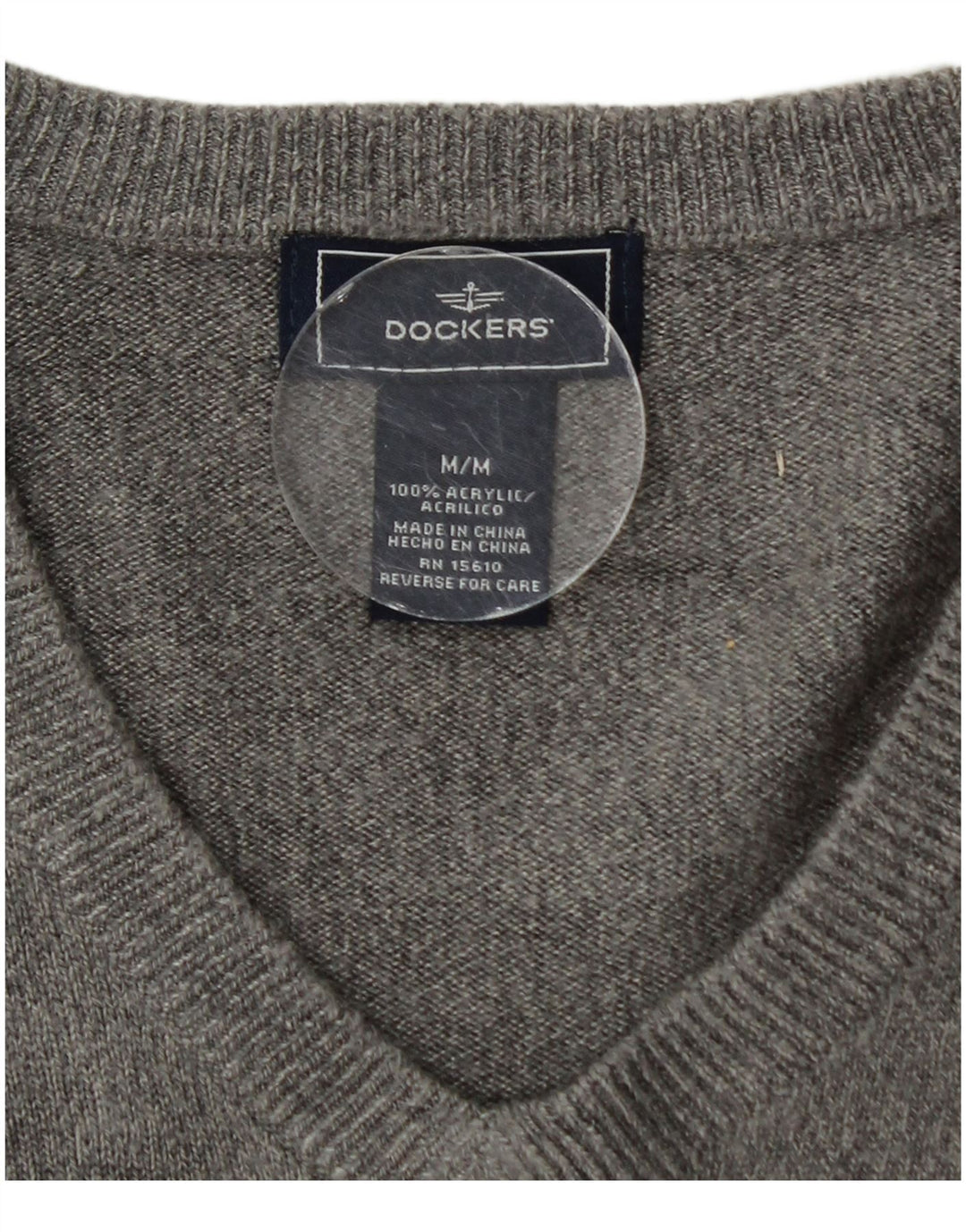 Maglione da uomo con scollo a V Dockers in acrilico grigio medio