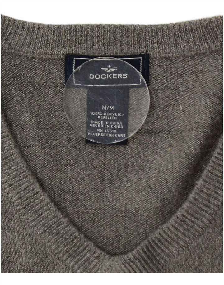 Maglione da uomo con scollo a V Dockers in acrilico grigio medio