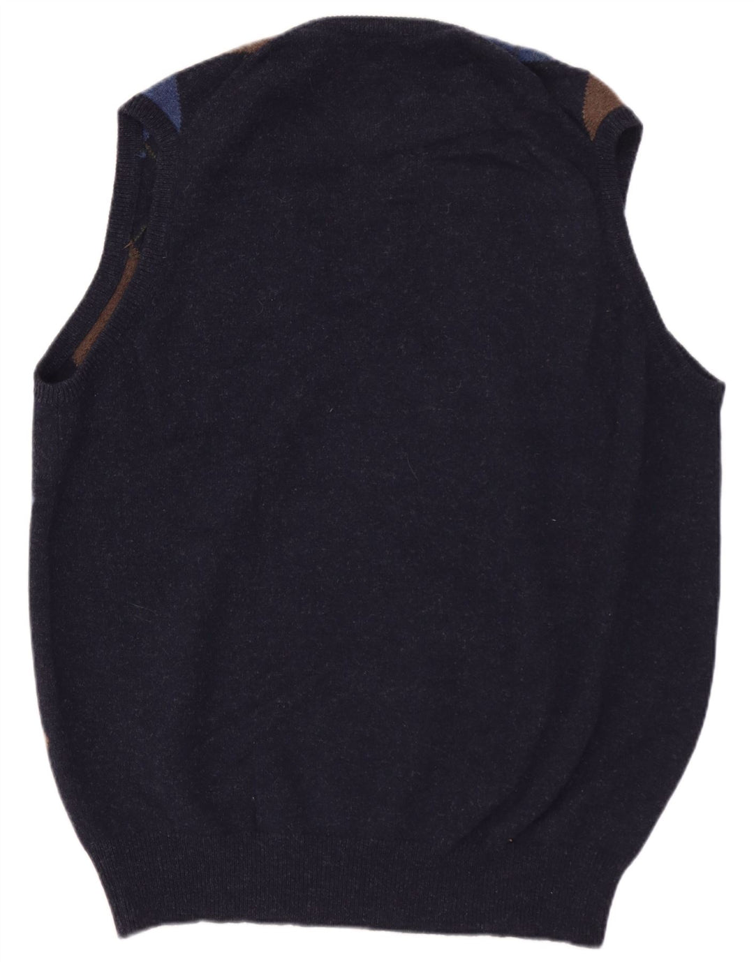 WILLIAM LOCKIE Canottiera da uomo IT 52 Large Blu Navy in lana d'agnello
