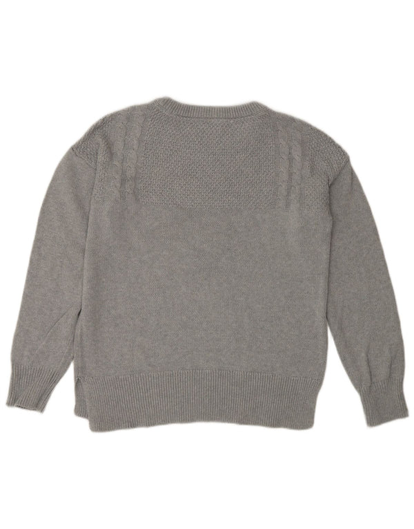 Crew Clothing Maglione con collo da donna UK 12 Cotone grigio medio