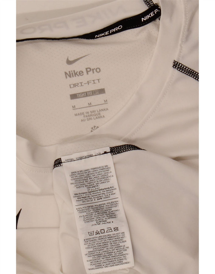 T-shirt grafica Nike Dri Fit da uomo, parte superiore in poliestere bianco medio