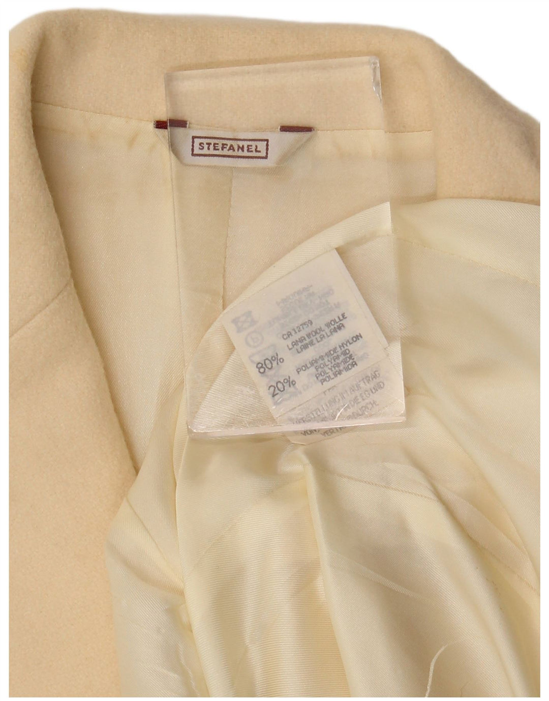 Giacca blazer da donna a 3 bottoni Stefanel UK 14 Lana beige medio