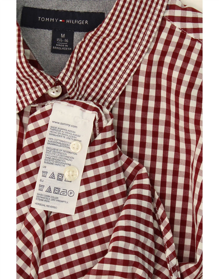 TOMMY HILFIGER Mens Coupe Ajustee Shirt Size 15 1/2 Medium Burgundy
