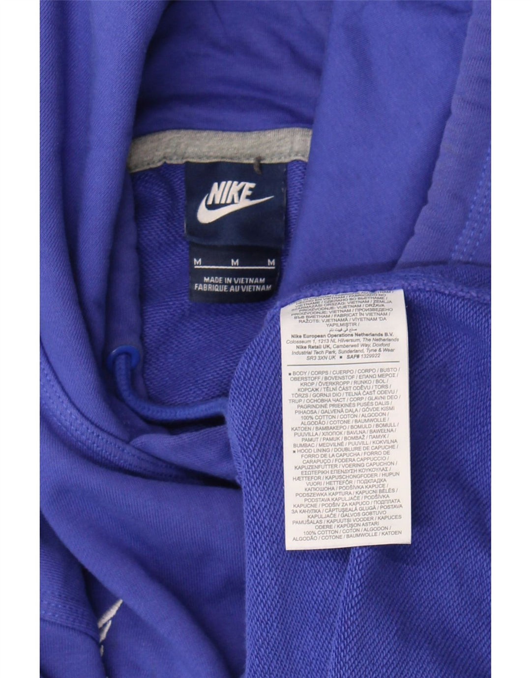 Felpa con cappuccio grafica Nike da uomo in cotone blu medio