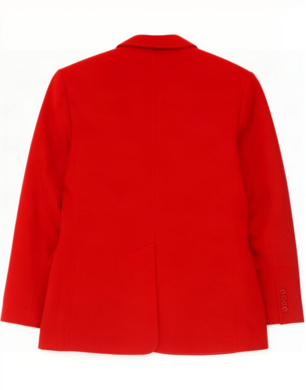Giacca blazer vintage da donna a 2 bottoni UK 10 piccola rossa in lana