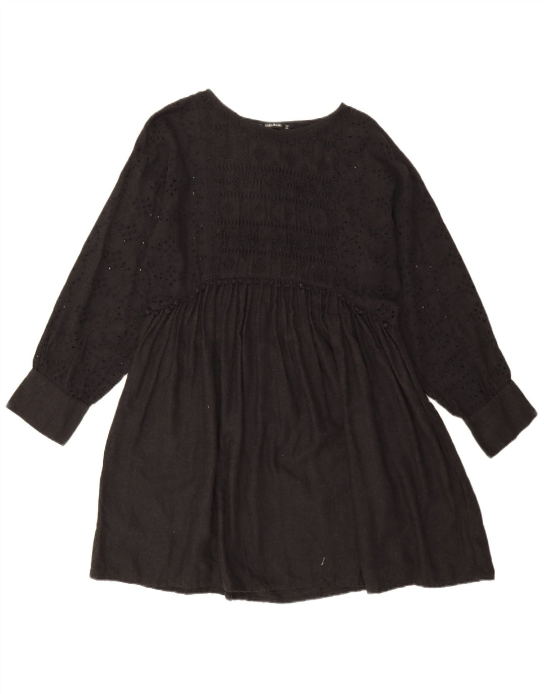 Abito basic oversize a maniche lunghe da donna Zara UK 10 piccolo floreale nero