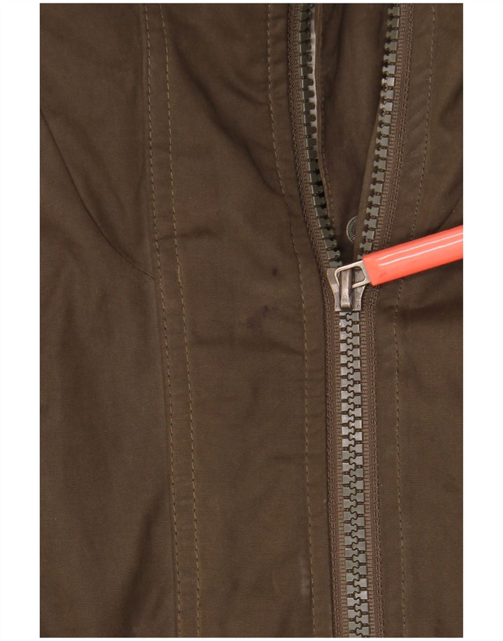 Giacca a vento con cappuccio da donna Superdry UK 14 poliestere kaki medio