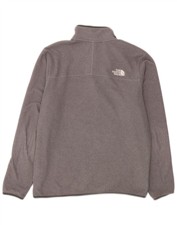 Maglione in pile da uomo The North Face con zip e collo, sportivo in poliestere grigio medio