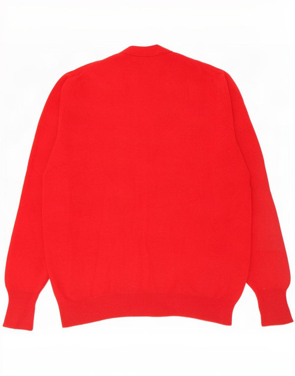 Maglione cardigan da uomo William Lockie grande lana d'agnello rossa