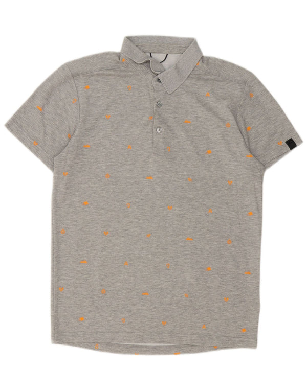 Polo Adidas da uomo con motivo astratto UK 40/42 Cotone grigio medio