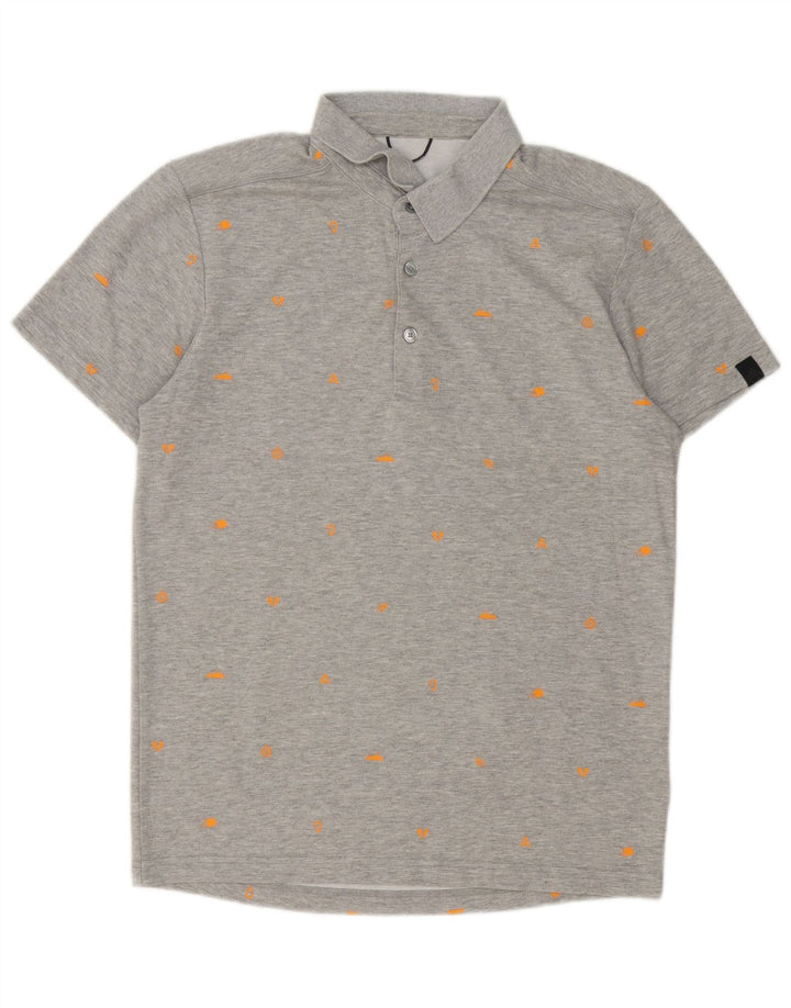 Polo Adidas da uomo con motivo astratto UK 40/42 Cotone grigio medio