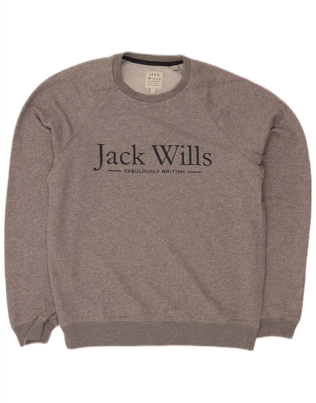 Felpa grafica da uomo Jack Wills Maglione cotone chiazzato grigio medio