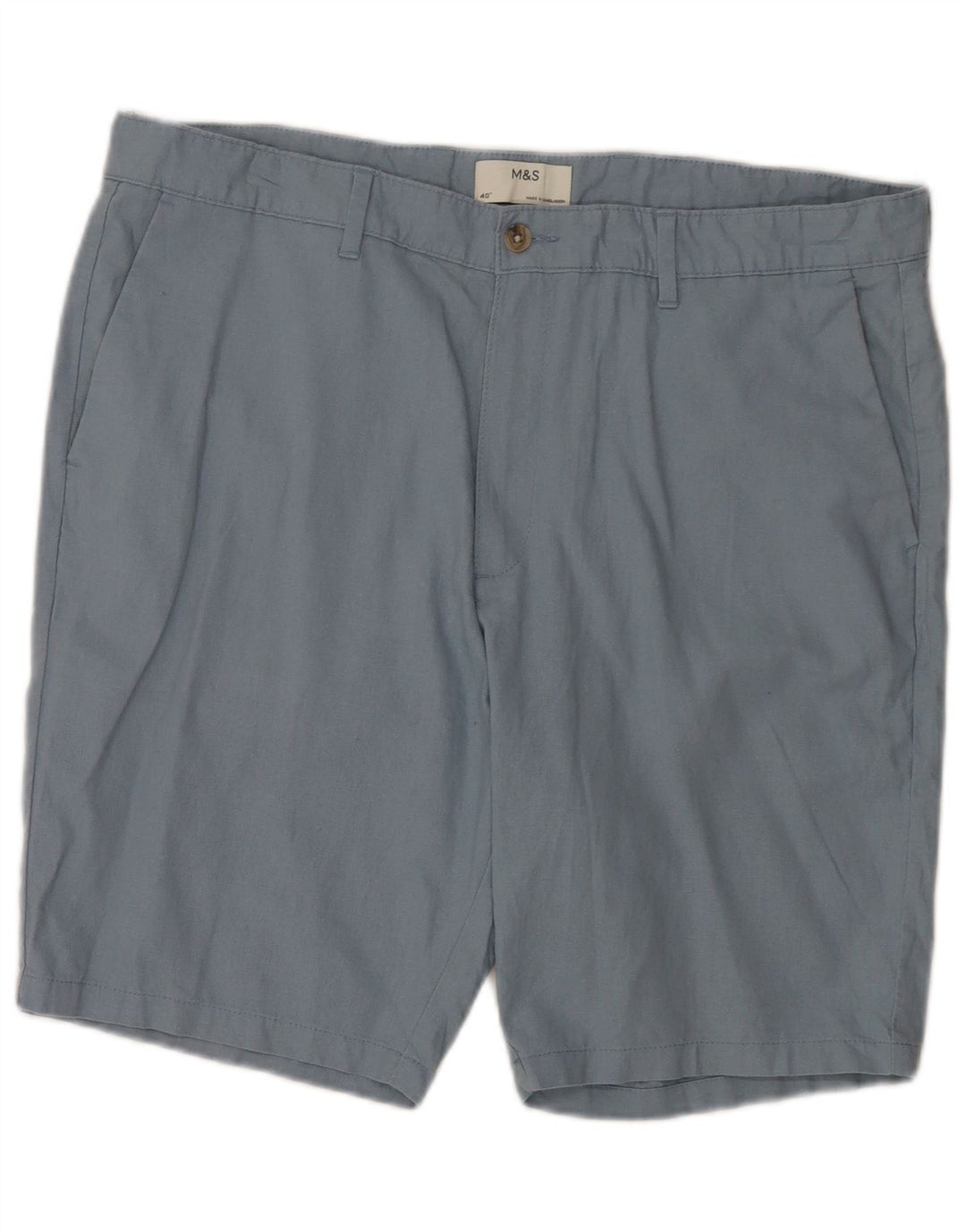 Pantaloncini chino da uomo Marks & Spencer W40 XL lino blu