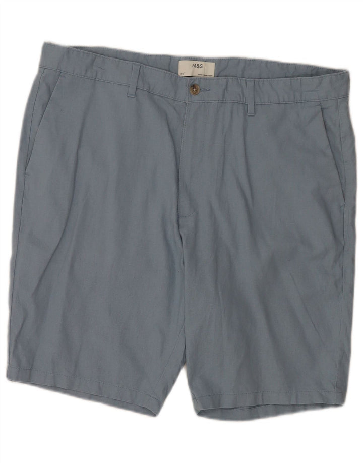 Pantaloncini chino da uomo Marks & Spencer W40 XL lino blu