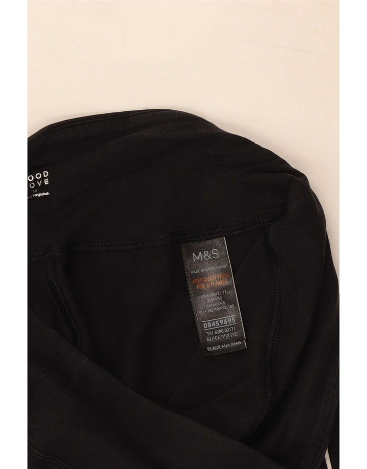 Leggings da donna Marks & Spencer UK 12 cotone nero medio