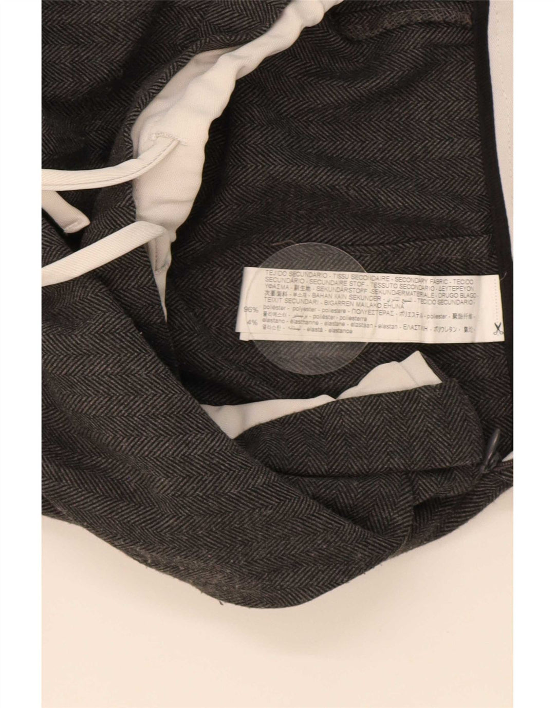 Pantaloni larghi da donna Zara medi W30 L30 poliestere grigio a spina di pesce