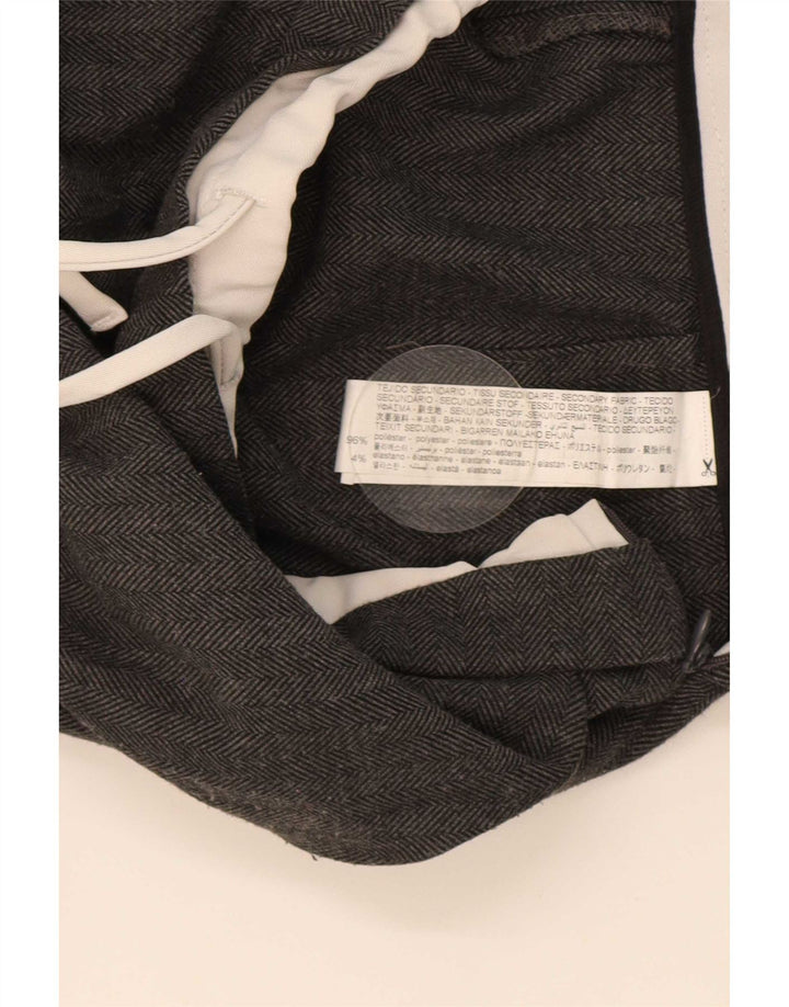 Pantaloni larghi da donna Zara medi W30 L30 poliestere grigio a spina di pesce