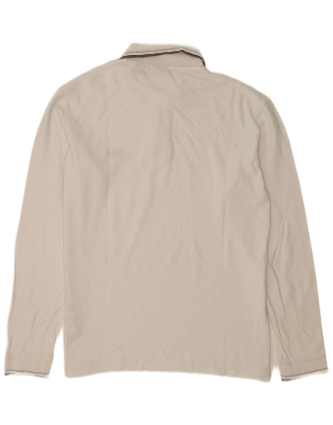 Polo da uomo a maniche lunghe Fila Large in cotone bianco
