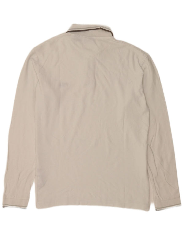 Fila Mens Long Sleeve Polo Shirt Large White Cotton