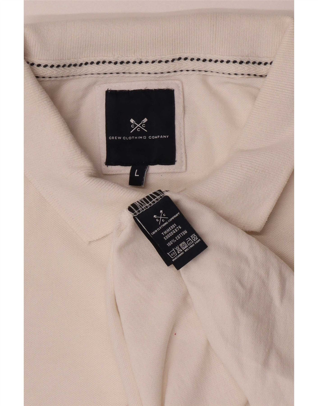 Crew Clothing Polo da uomo grande in cotone bianco