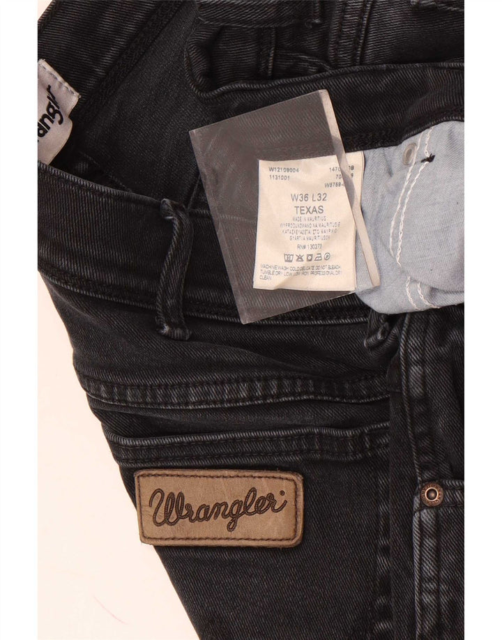 Jeans dritti da uomo Wrangler Texas W36 L32 cotone nero