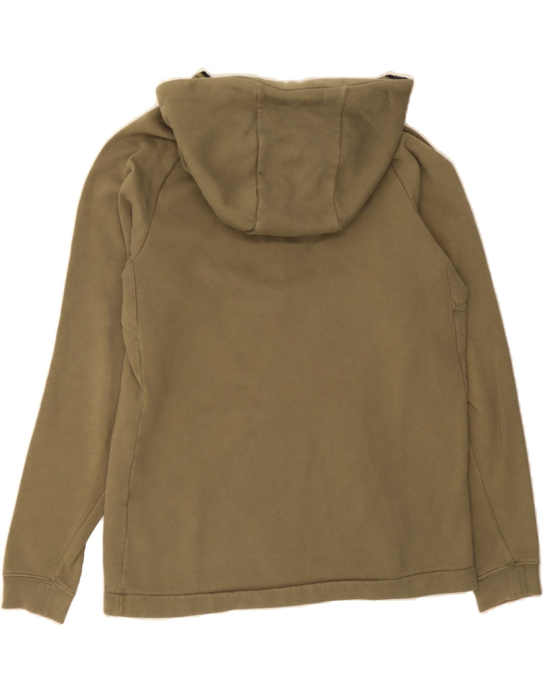 NIKE Mens Zip Neck Hoodie Jumper Medium Khaki Cotton Vintage Nike and Second-Hand Nike from Messina Hembry 