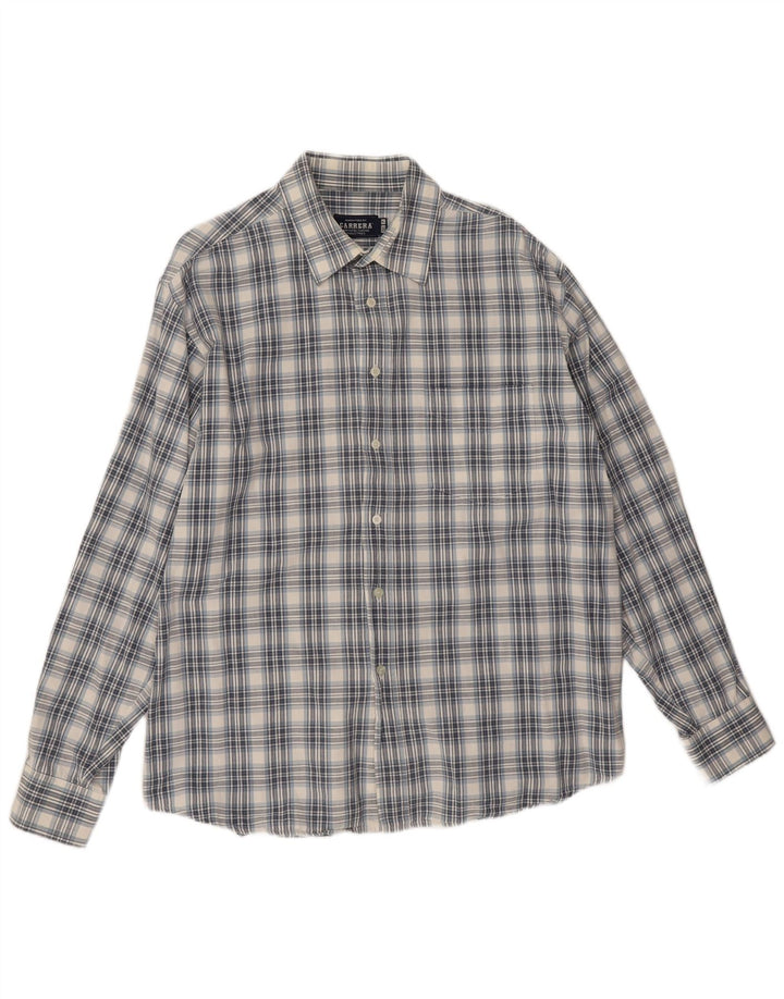 Camicia da uomo Carrera taglia 43/44 XL a quadri blu