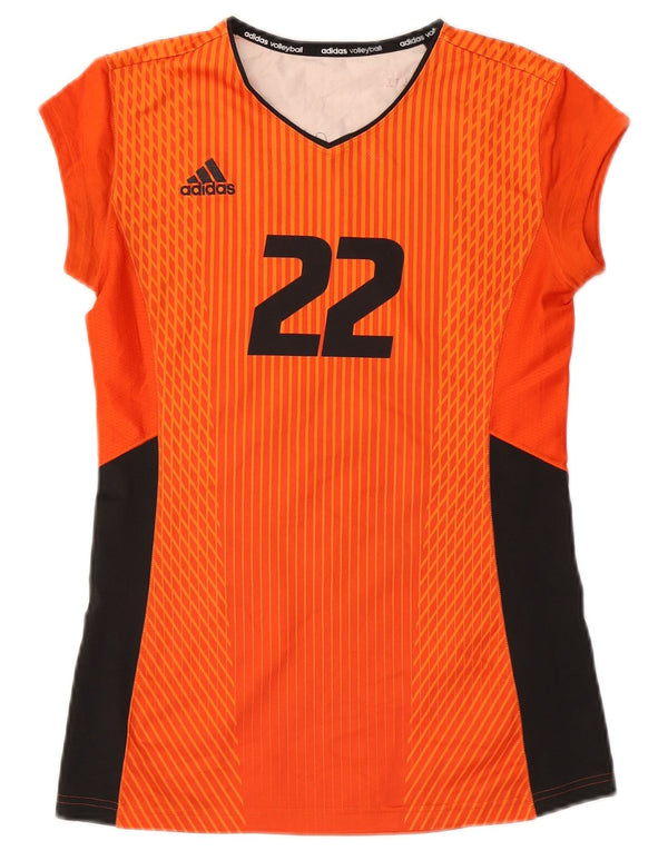 Adidas Climacool Graphic Top da donna manica lunga UK 10 Small Arancione