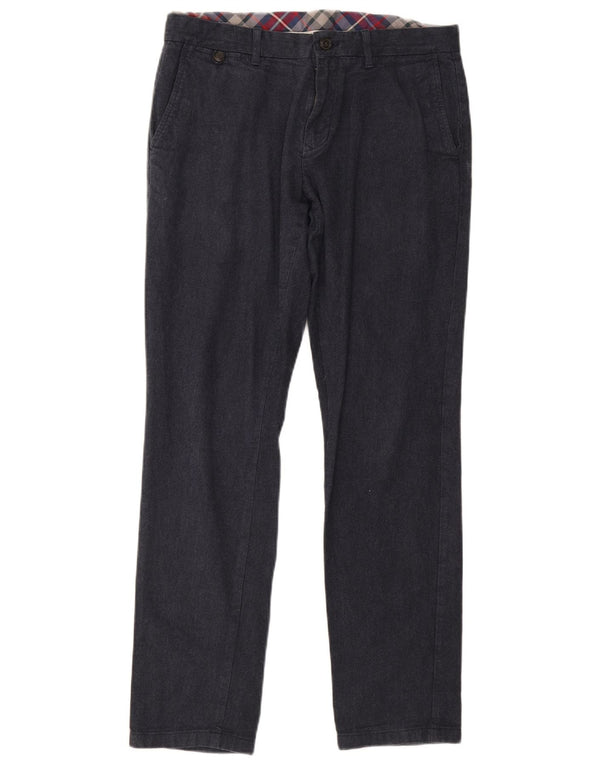 Pantaloni chino dritti da uomo Tommy Hilfiger W32 L31 cotone blu navy