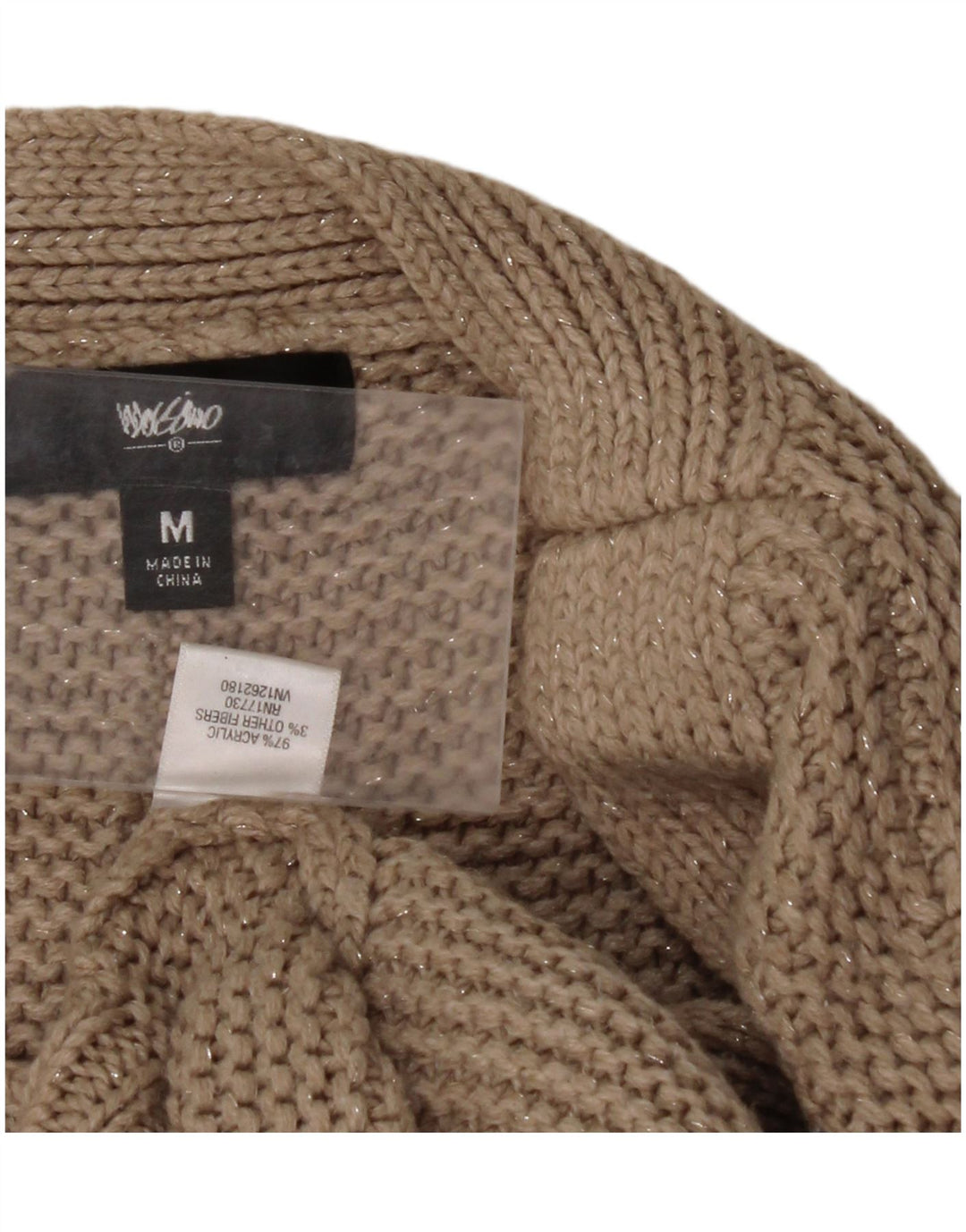 MOSSIMO Maglione oversize da donna con scollo a barca UK 14 Beige medio