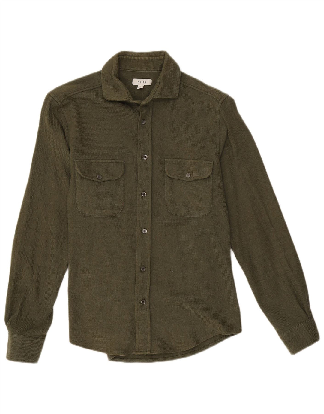 Camicia da uomo Reiss piccola in cotone kaki