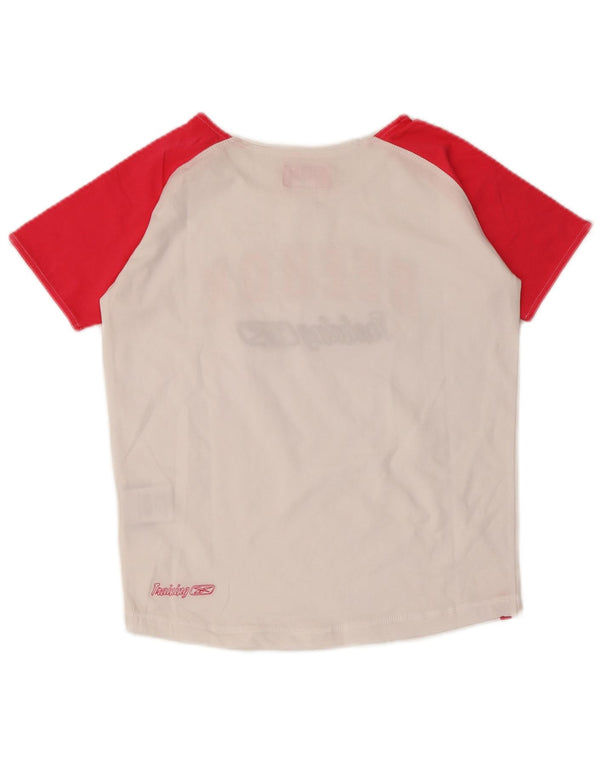 T-shirt grafica Reebok per ragazze, 15-16 anni, 2XL, cotone color block bianco
