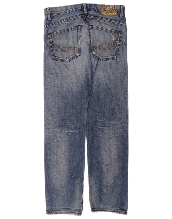 Jeans dritti invecchiati da uomo Liu Jo W32 L34 cotone blu