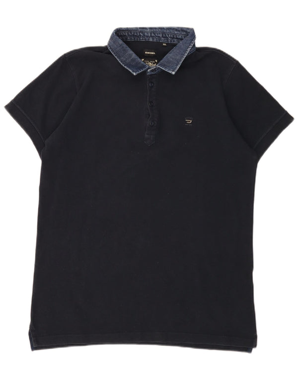 Polo da uomo Diesel 2XL in cotone blu navy