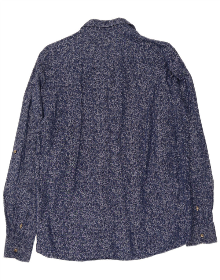 Camicia da uomo TED BAKER taglia 4 grande cotone floreale blu navy