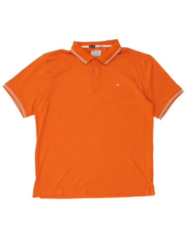 Champion Mens Easy Fit Polo Shirt XL Orange Cotton