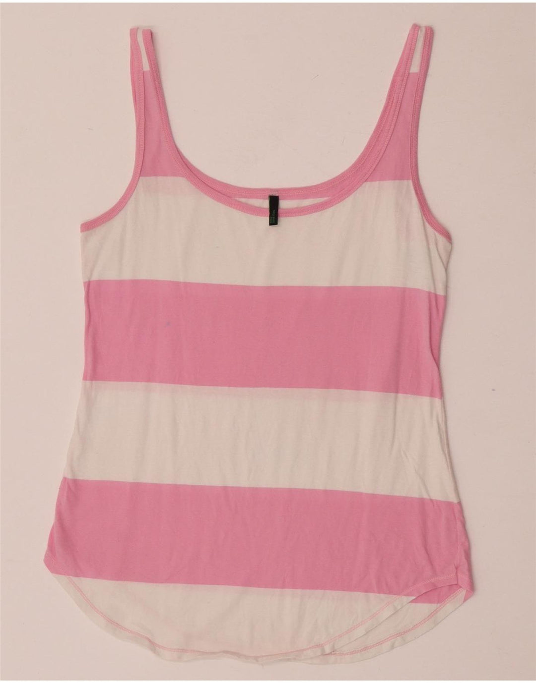 Canotta da donna Benetton UK 12 Cotone a righe rosa medio