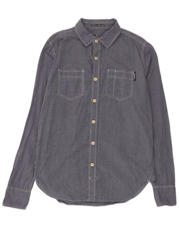 Camicia da uomo Superdry in cotone blu medio