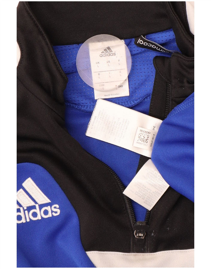 ADIDAS Uomo Climacool Pullover Tuta Top Large Blu Colourblock