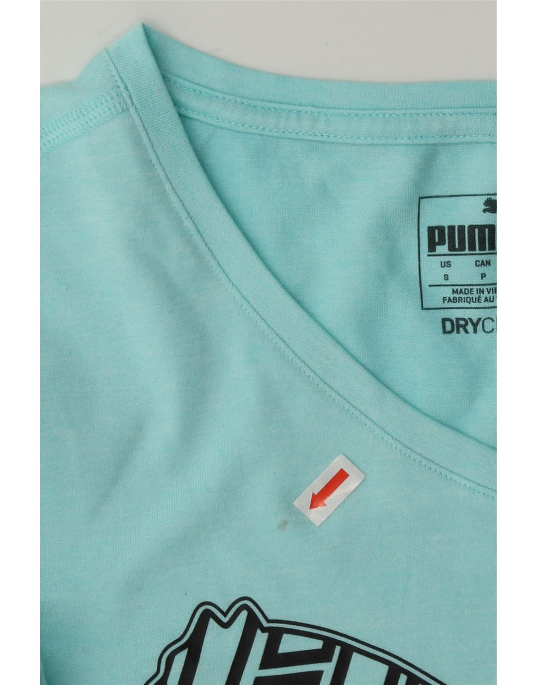 PUMA Womens Graphic T-Shirt Top UK 10 Small Blue Vintage Puma and Second-Hand Puma from Messina Hembry 