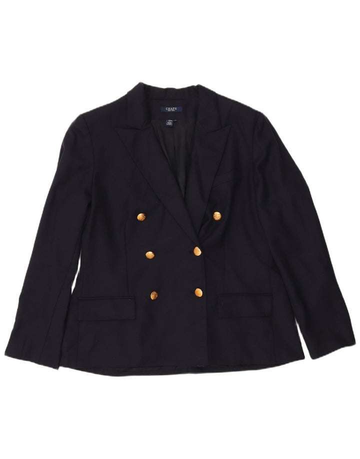 Giacca blazer doppiopetto da donna Chaps US 16 XL Lana blu navy