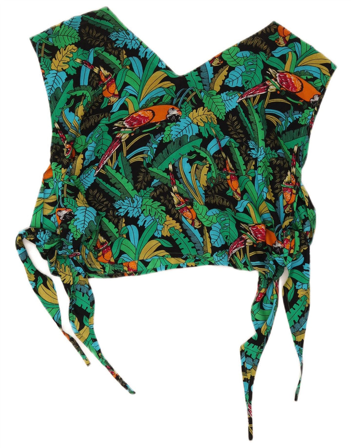 Set gonna vintage da donna in 2 pezzi media W26 verde floreale hawaiano