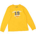 CHAMPION Boys Basketball Graphic Top Long Sleeve 9-10 Years Medium Yellow Vintage Champion and Second-Hand Champion from Messina Hembry 
