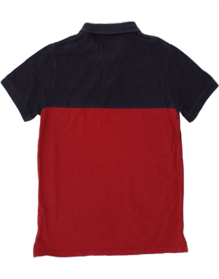 JACK WILLS Mens Polo Shirt Medium Red Colourblock Cotton Vintage Jack Wills and Second-Hand Jack Wills from Messina Hembry 
