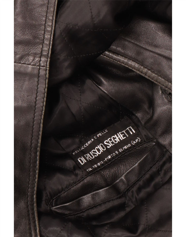 Giacca in pelle da uomo VINTAGE UK 40 grande in pelle nera