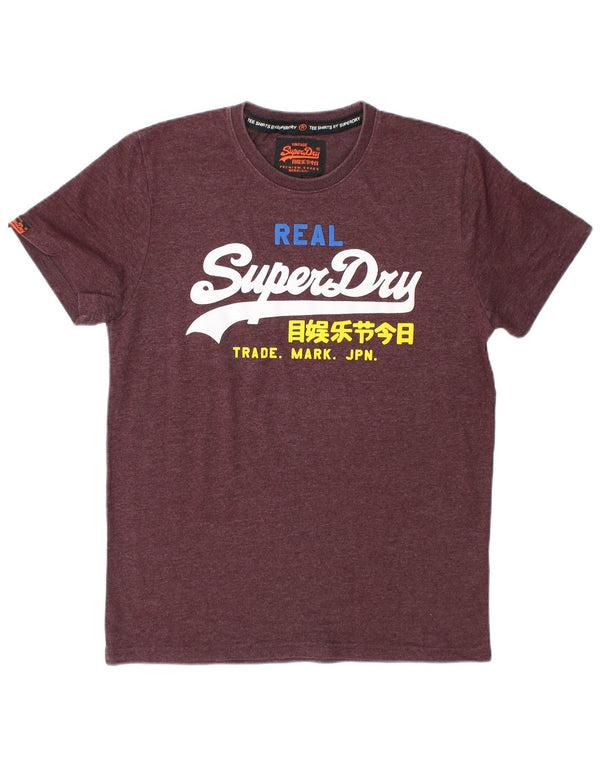 T-shirt grafica da uomo Superdry Top XL Borgogna in poliestere